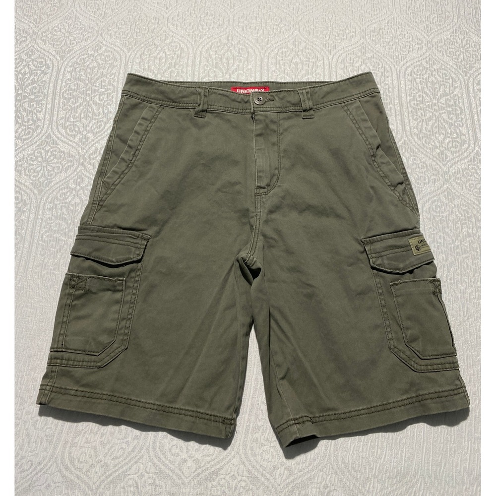 Unionbay Mens Size 34 Olive Green Cotton Blend Stretch Cargo Shorts Utility - Picture 2 of 8